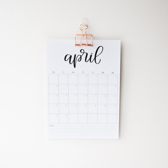 Start Any Month Wall Calendar 2022 A4 Size Available With | Etsy