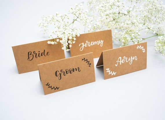 Invitation Cards Personalised Kraft Wedding Reception Name Place
