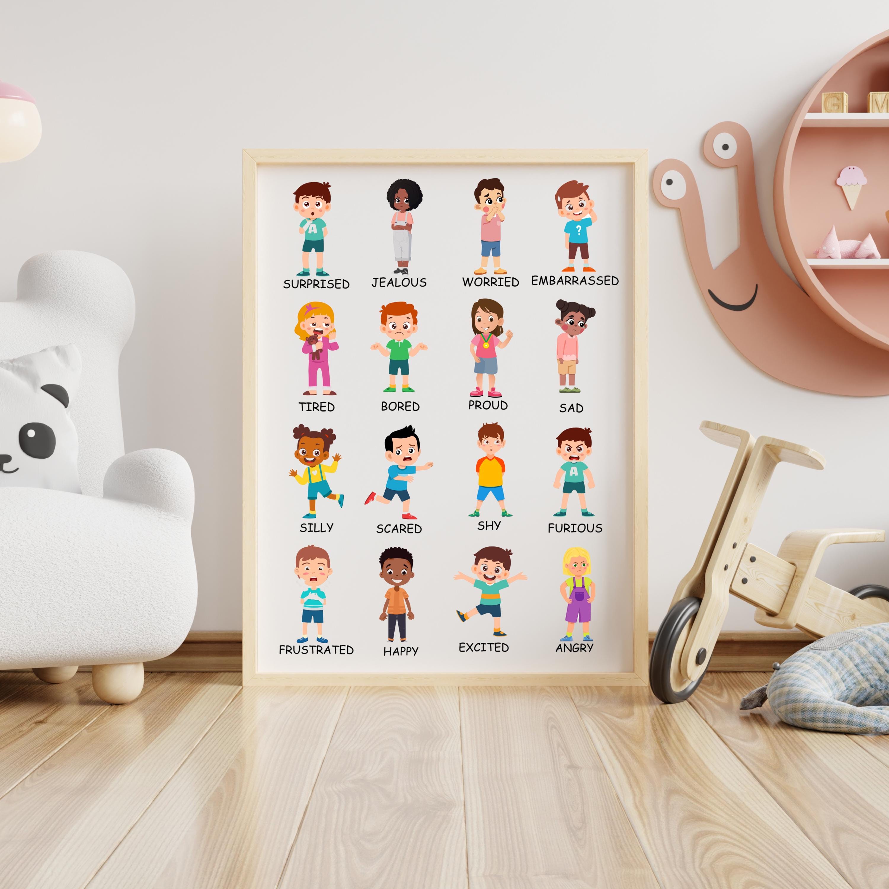 Feelings Chart for Kids Printable • Emotions Poster for Toddlers ...