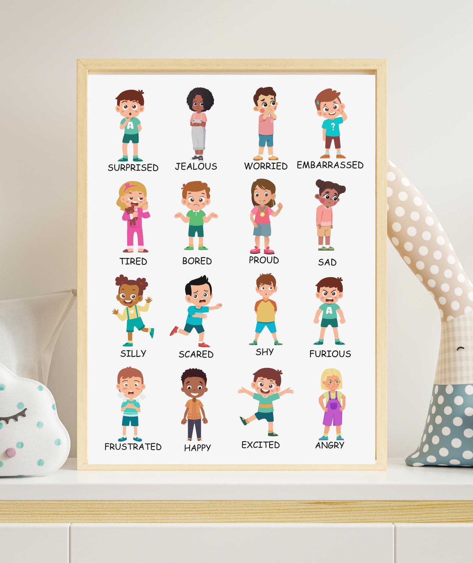 Feelings Chart for Kids Printable • Emotions Poster for Toddlers ...