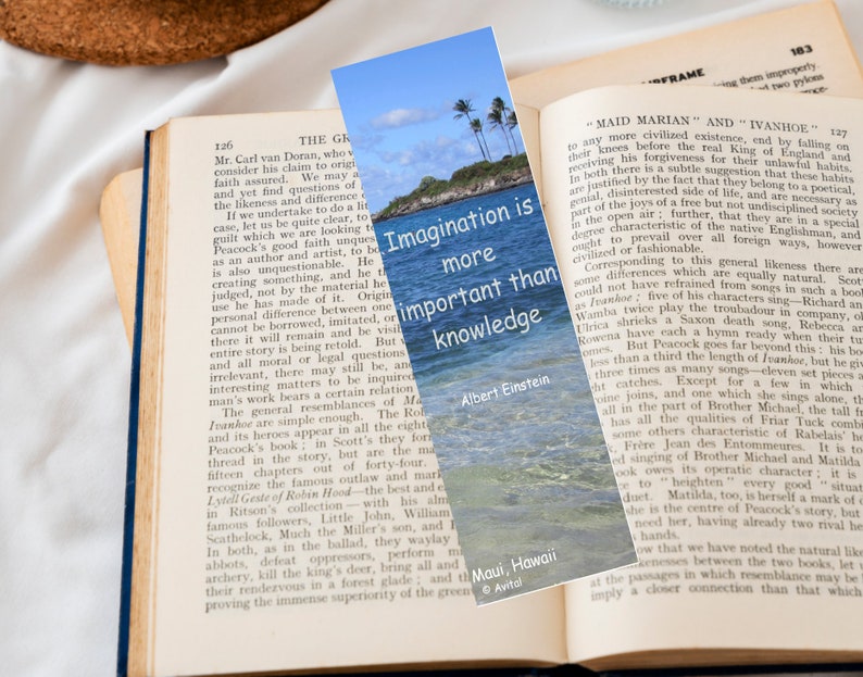 hawaii view bookmark, quote bookmark, positive bookmarks, tropic island bookmark, printable bookmarks, motivating bookmarks image 1