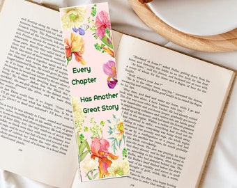 Floral bookmark, quote motivating bookmark, special bookmark, floral bookmark,digital bookmark, printable bookmark, flowers bookmark