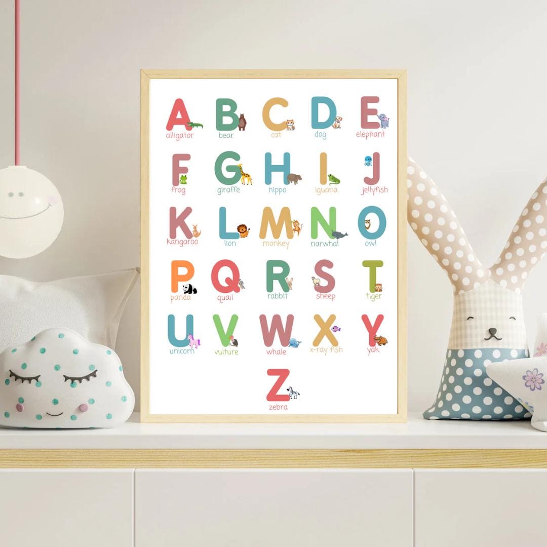 Alphabet Poster, ABC Poster Print, Animals Letters Poster, Educational ...