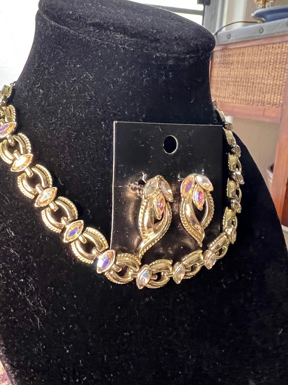 Rhinestone Coro Necklace and earrings