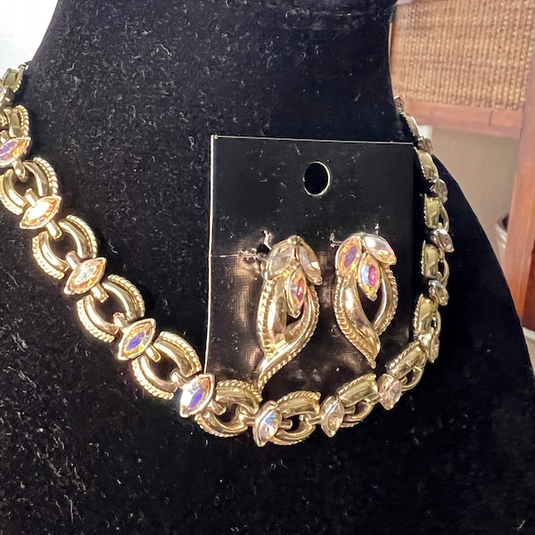 Rhinestone Coro Necklace and earrings