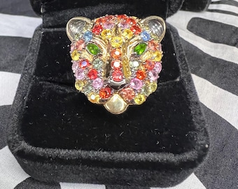 Lioness multi sapphire sterling ring