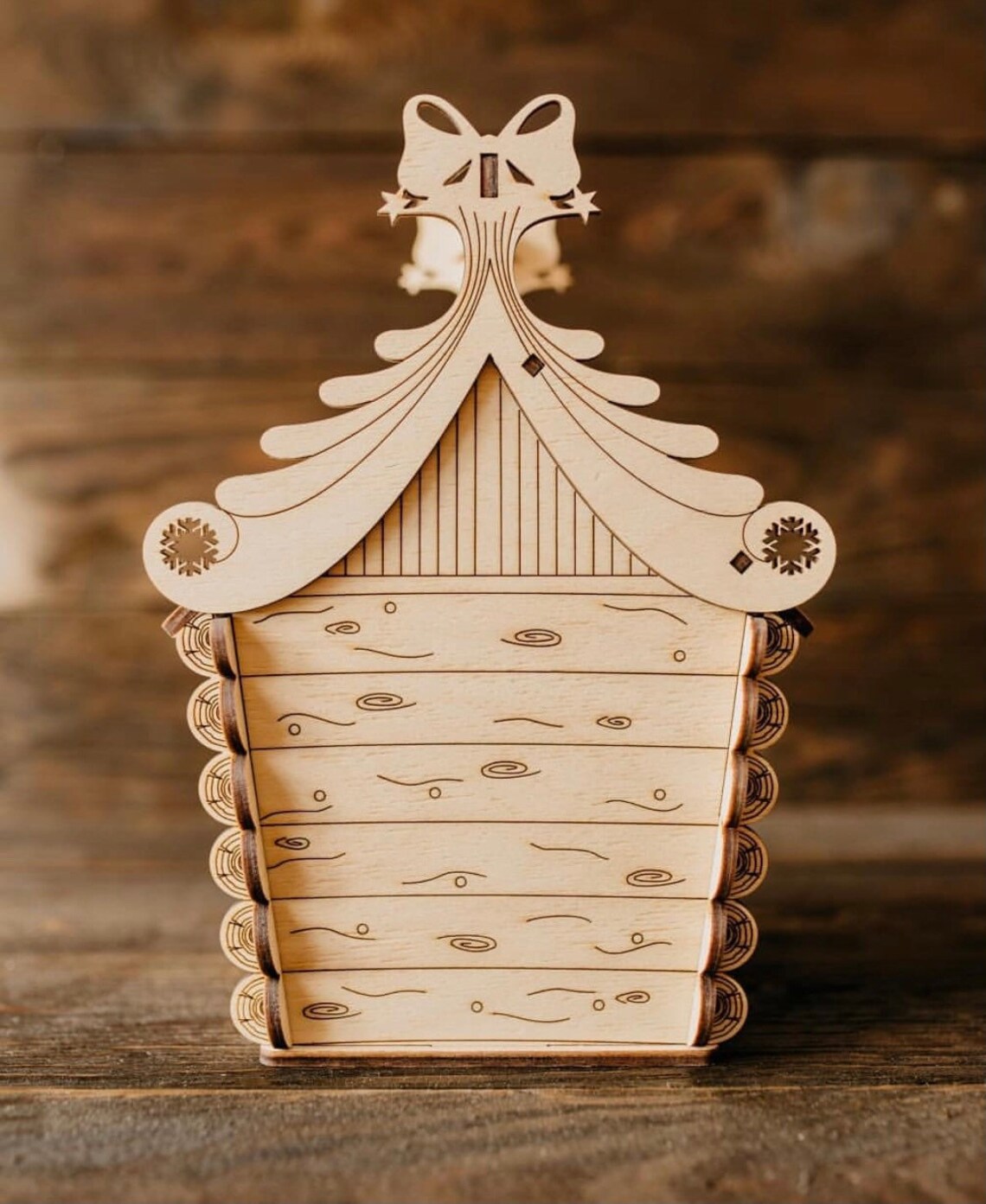 Wooden Christmas box handmade box for sweets wooden Etsy