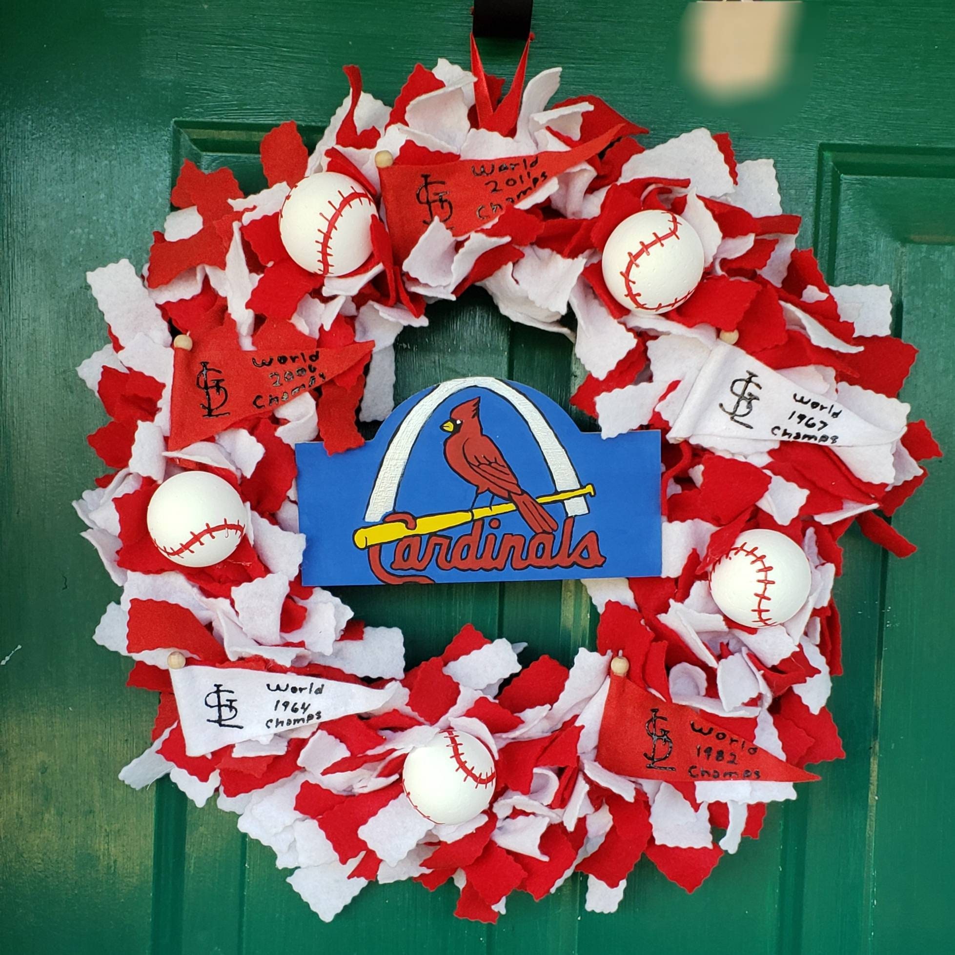 St Louis Cardinals Baseball, St Louis Cardinals Baseball Mascot Fredbird,  St Louis Cardinals Door Hanger Sign Wreath Decor, St Louis Cardinals man