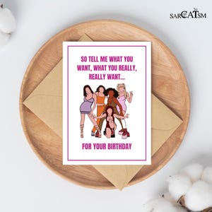 Digitaler Download | Grußkarte | Geburtstag | Spice Girls | Innen leer | 18cmx18cm