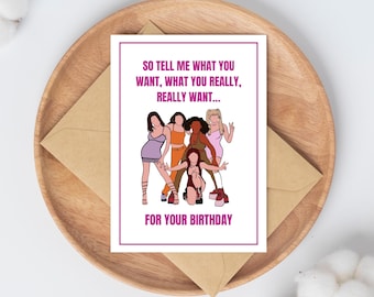 Digital Download | Greeting Card | Birthday | Spice Girls | Blank Inside | 5"x7"