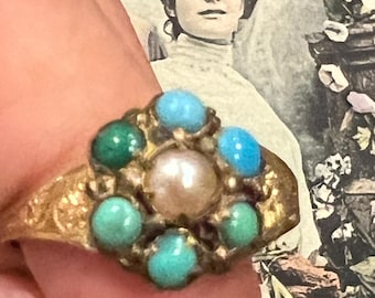 Early Victorian Forget Me Not Ring