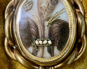 Georgian Giltwash  Mourning Swivel Brooch