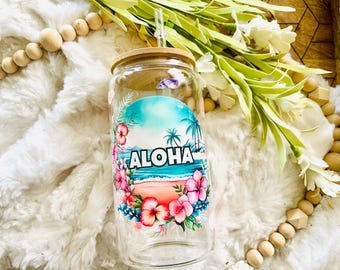 Tumbler, Aloha Drinkware, Hawaii Inspired, Tropical Vibes, Hawaiian Style Drinkware