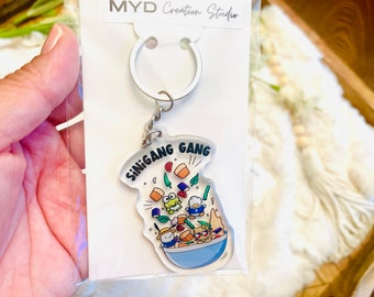 KEYCHAIN-Sinigang Gang Llavero, Inspiración filipina, Comida filipina, Cultura filipina, Llavero de plata, Llaveros étnicos, Pandilla filipina
