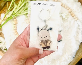 KEYCHAIN-Filipino Barong White Dog Keychain, Filipino Inspired, Barong, Filipino Culture Clothes, Filipino Pride, Cute Kawaii