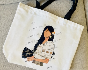 TOTE-Filipina Girl Tote, Pacific Islander, Pinay, Filipino Girl Totes, Totes, International Market Totes, Asian Girl, Filipina Pride