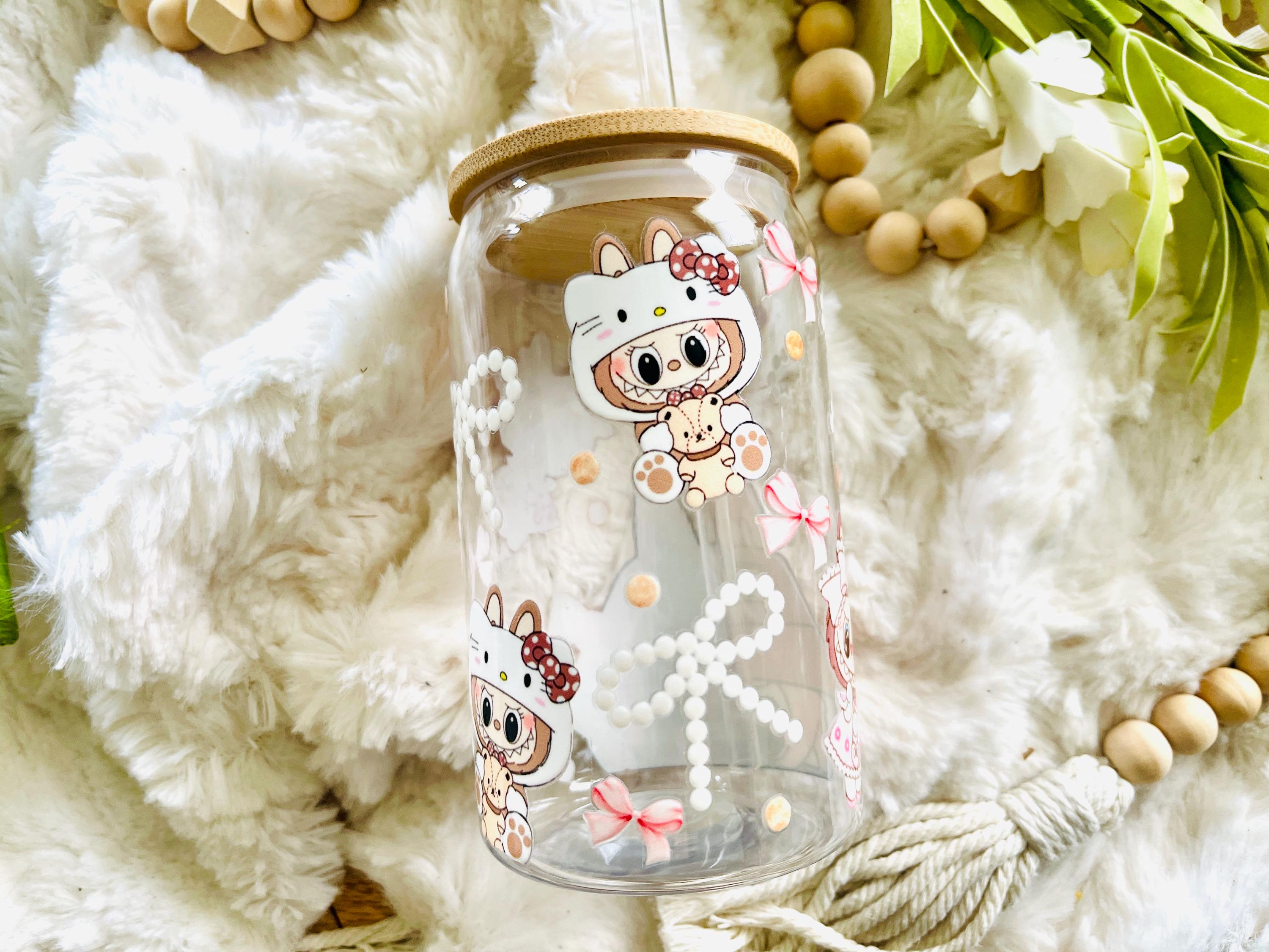 Labu Us Tumbler, Labu Labu Cartoon Character, Drinkware, Coquette, Pink Bows ...