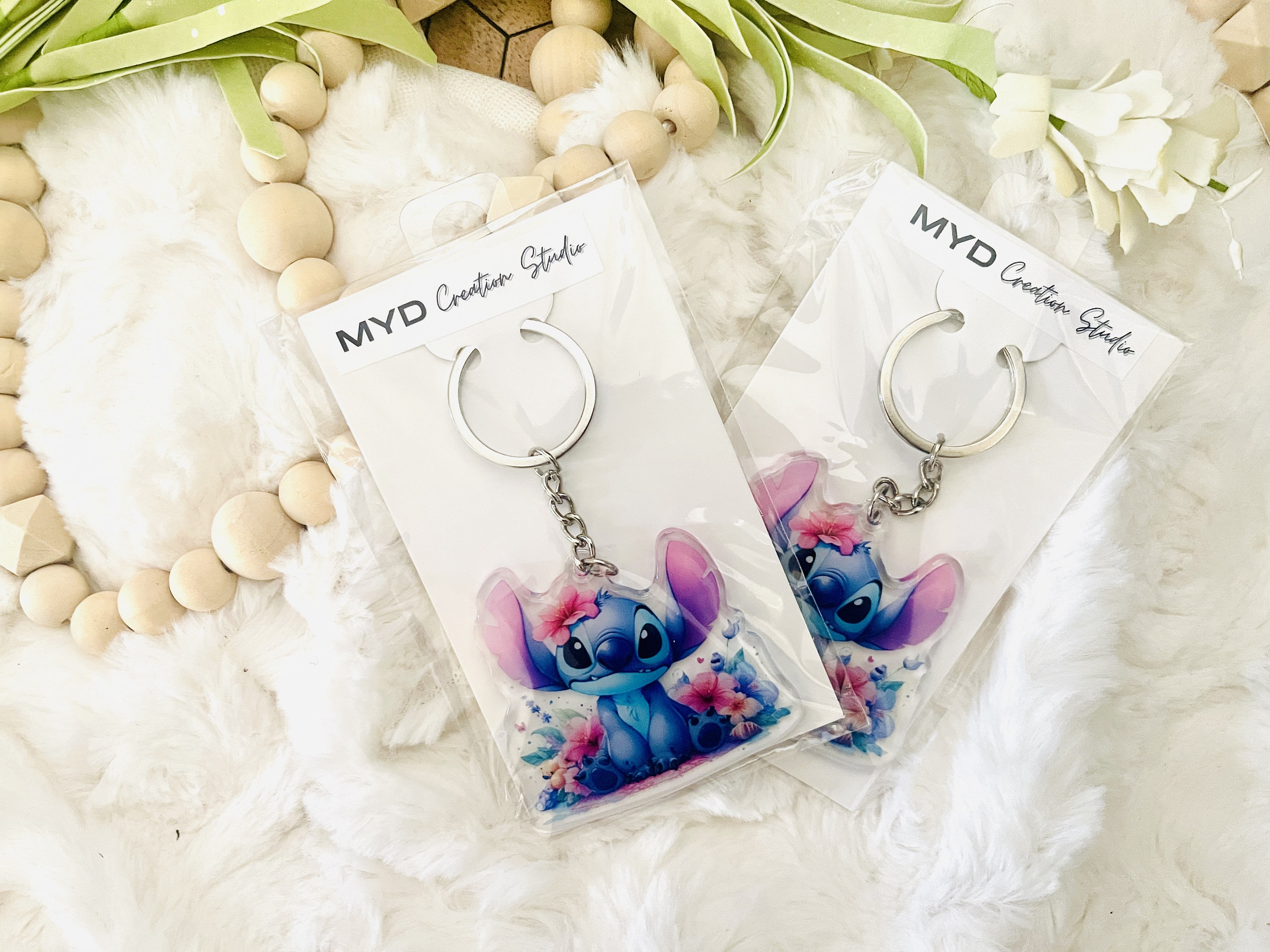 Keychain-blue Cartoon Kawaii Character Keychain, Alien Inspired, Hawaii ...