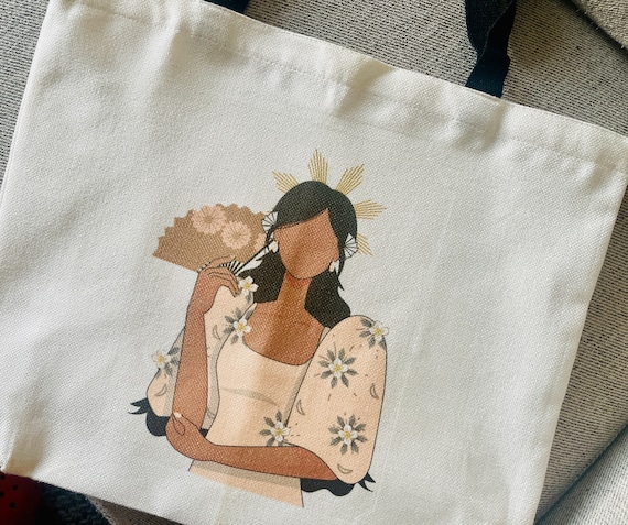 TOTE-Filipina Girl Tote, Pacific Islander, Pinay, Filipino Girl Tote Bags, Totes, International Market Totes, Filipina Pride, Pinay