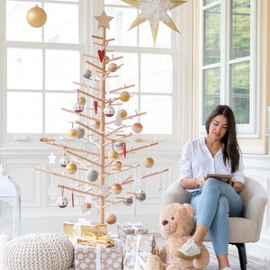 Árvore de Natal ecológica de madeira, com 165 cm ou 85 cm.