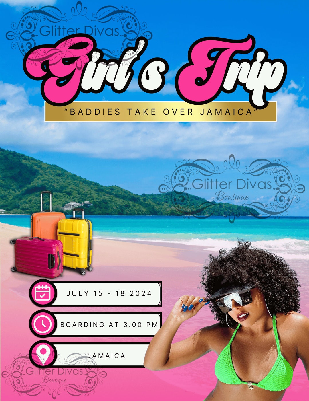 Girls Trip Flyer (digital Only Editable) - Etsy