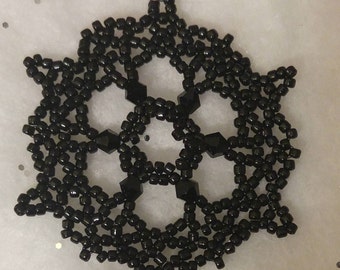 Black Beaded Snowflake Ornament