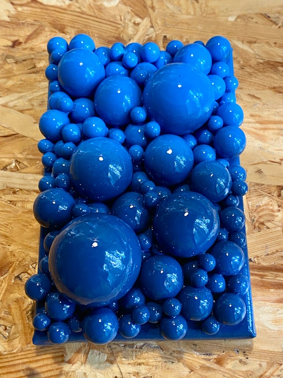 Cuadro 3D bolas azul