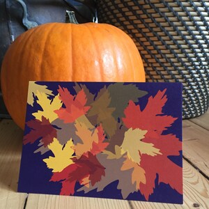 Carte de voeux - Feuilles d'automne - Vierge à l'intérieur - Livraison GRATUITE au Royaume-Uni