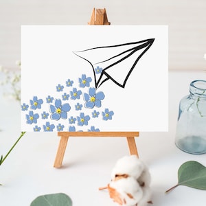 Carte de voeux « Myosotis » - Partir - Carte de sympathie