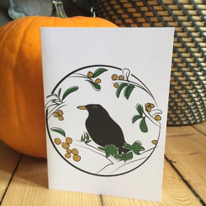 Carte de voeux Black Bird of Portobello - Vierge à l'intérieur - Livraison GRATUITE au Royaume-Uni