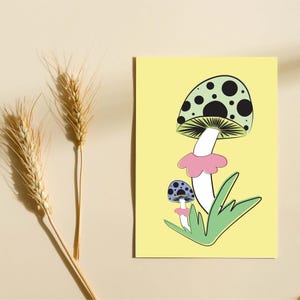 Greeting Card - Mushrooms - Blank inside - FREE UK delivery