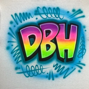 Airbrush T-shirt * Neon * Fluorescent * Rainbow * You Choose Colors *  Your Name