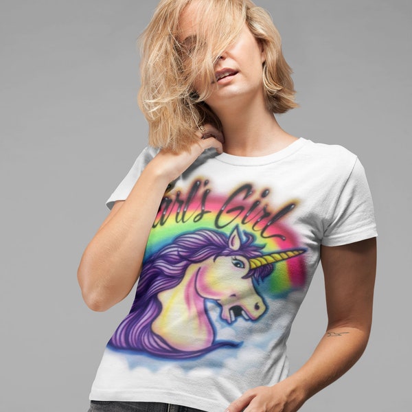 Airbrush T-shirt - Earl's Girl - Unicorn - Personalized - Gift - Name