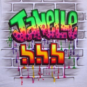 Airbrush T-shirt - Graffiti - Airbrushed T-Shirt - Brick Wall - Hip Hop - Custom - Gift - 80&#39;s/90&#39;s