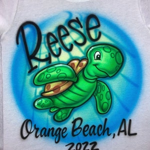 Airbrushed T-shirt * Turtle * Sea Turtle * Your Name/Word