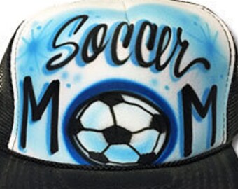 Airbrushed Trucker Hat * Soccer Mom * Any Sport * Soccer  Hat * Trucker Hat * Hat * Cap
