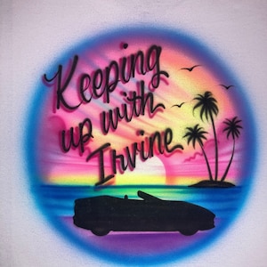 Airbrush T-shirt - Beach Scene - Car - Sunset - Personalize - Custom