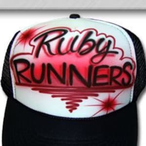 Airbrushed Trucker Hat *Script/Print * Two Word