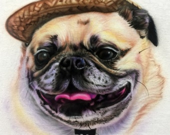 Pet Portrait * Custom T-shirt * Pets Name * You Choose Color of Name