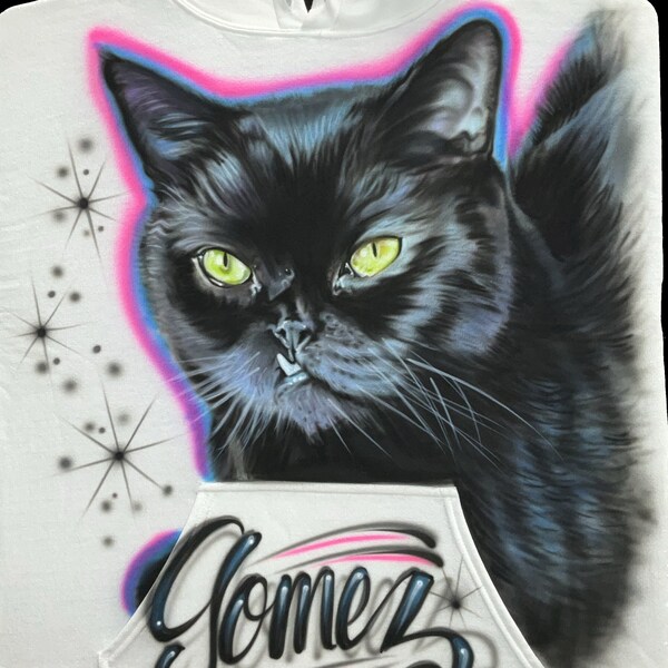 Airbrush T-shirt * Dierenportret * Kat * U kiest kleuren