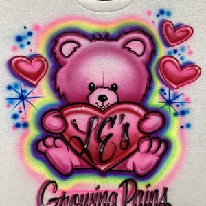 Airbrush T-shirt * Birthday * Teddy Bear * Hearts * Rainbow * Custom * Bear * Love