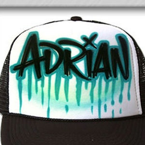Airbrushed Trucker Hat *Name* One Word