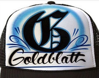 Airbrushed Trucker Hat * Family Name* Your Words