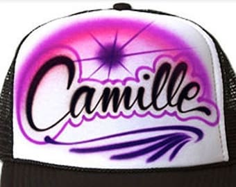Airbrushed Trucker Hat * Name * Your Words