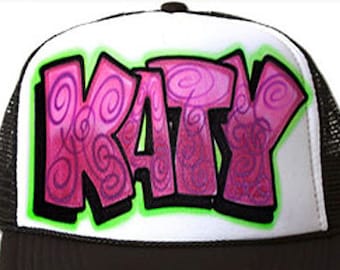 Airbrushed Trucker Hat * Name * Your Words