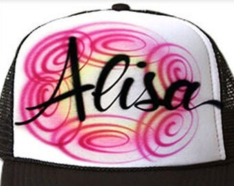 Airbrushed Trucker Hat * Name * Your Words