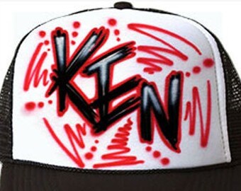 Airbrushed Trucker Hat * Name * Your Words
