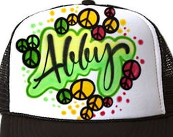 Airbrushed Trucker Hat * Name * Your Words
