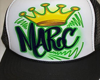 Airbrushed Trucker Hat * Name & Crown