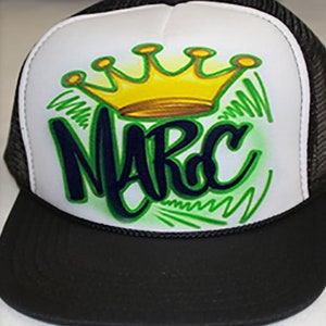 Airbrushed Trucker Hat * Name & Crown